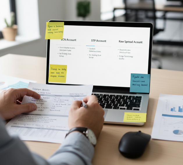 ECN account, STP account, and Raw spread account fit.png